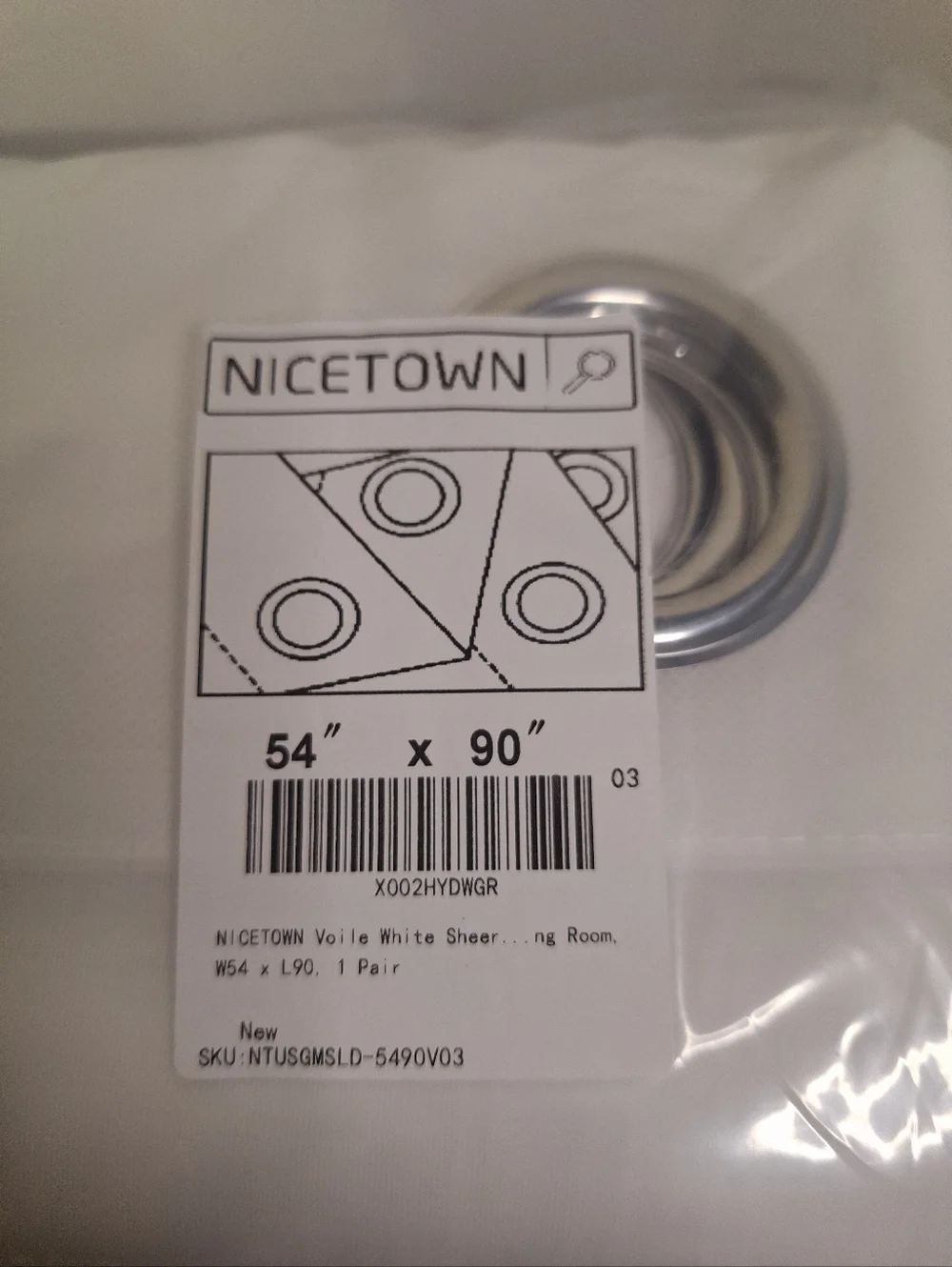 Sheer White Grommet Curtain Panel - Home Accents 54